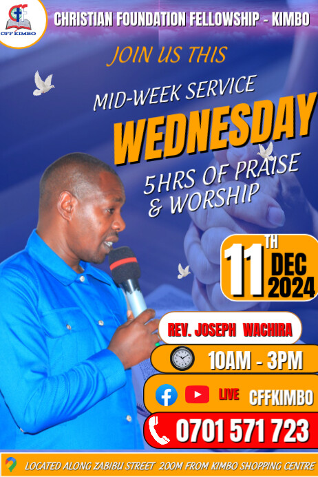 Plantilla de MID-WEEK SERVICE | PosterMyWall