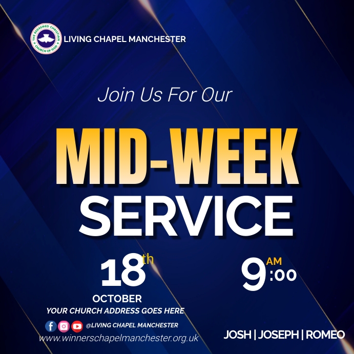 MID-WEEK SERVICE Template | PosterMyWall