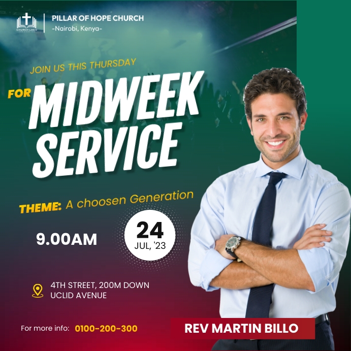 Mid Week Post Mid week service Template | PosterMyWall