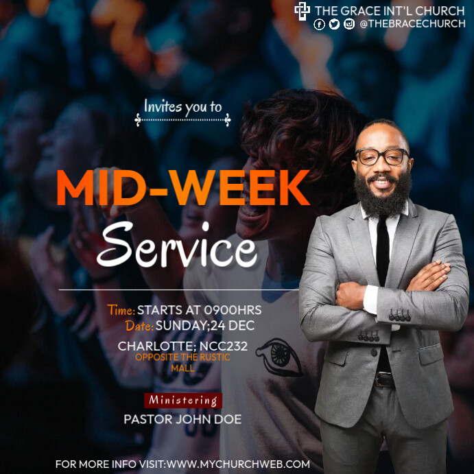 mid week service Template | PosterMyWall