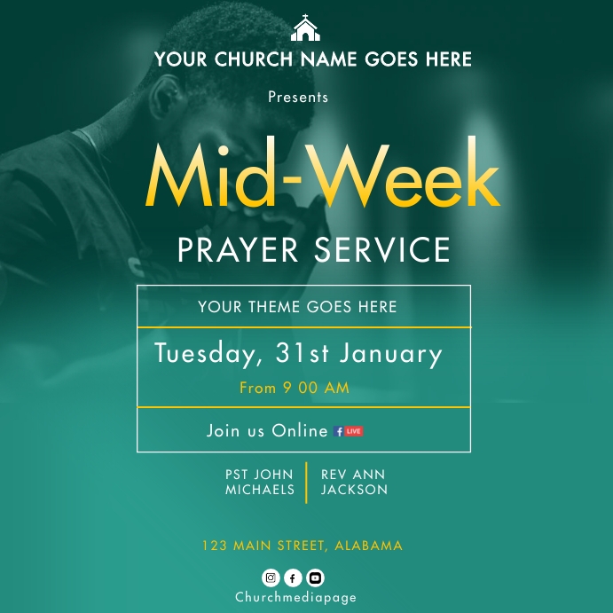 Mid-week Service Template | PosterMyWall