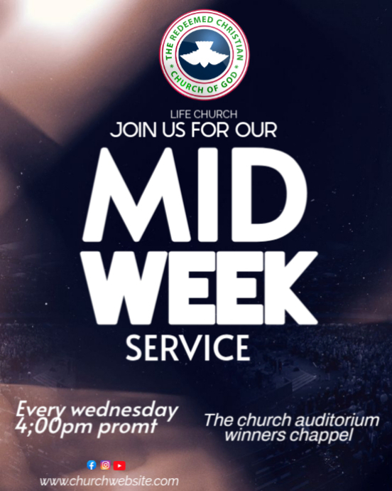 mid week service Instagram Portrait template