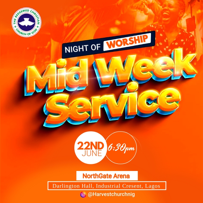 mid-week service Template | PosterMyWall