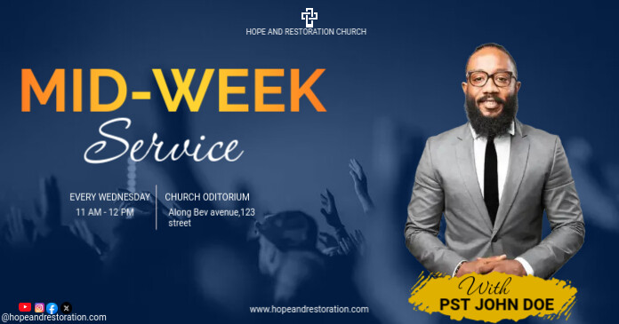 Plantilla de mid week service | PosterMyWall