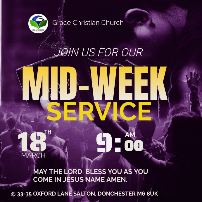 MID-WEEK SERVICE Template | PosterMyWall