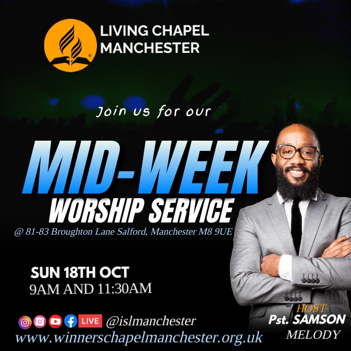 MID-WEEK SERVICE Template | PosterMyWall