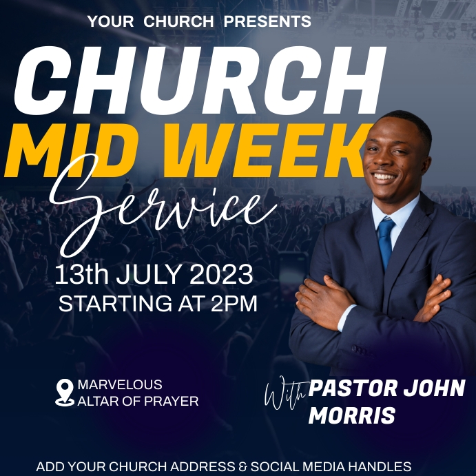 Plantilla de mid-week service | PosterMyWall