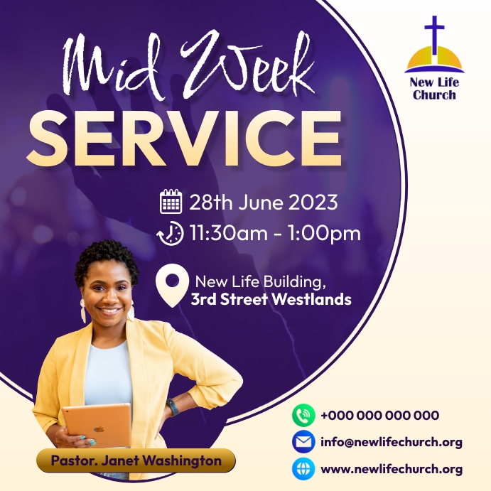 mid-week service Template | PosterMyWall