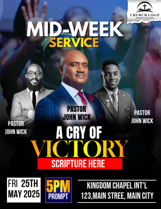 mid week service flyer Pamflet (VSA Brief) template