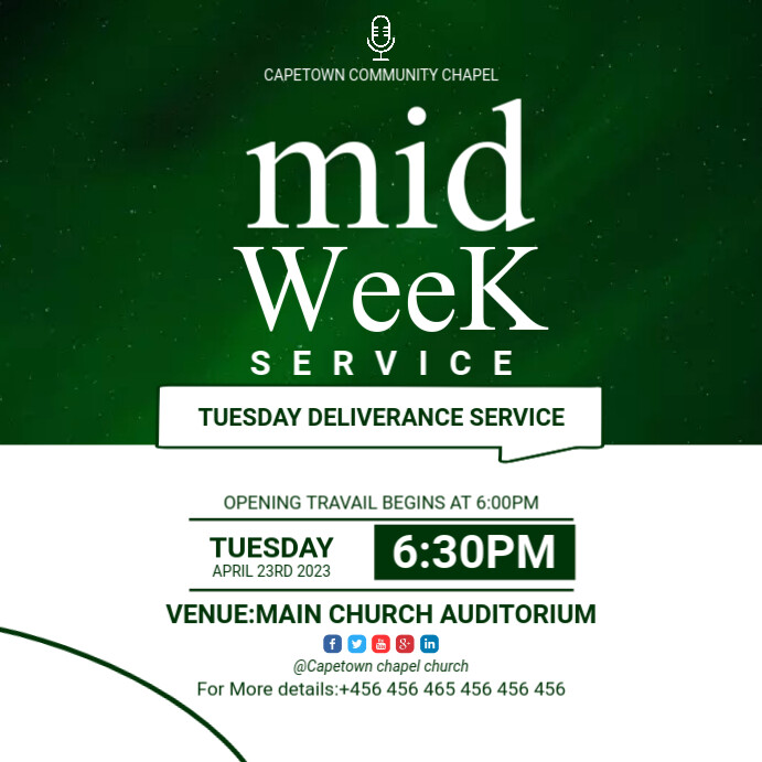Copy of Mid week service flyer design template | PosterMyWall