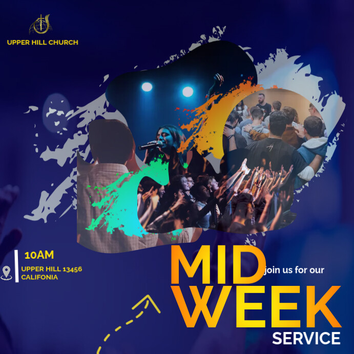 MID WEEK SERVICE FLYER POSTER TEMPLATE | PosterMyWall