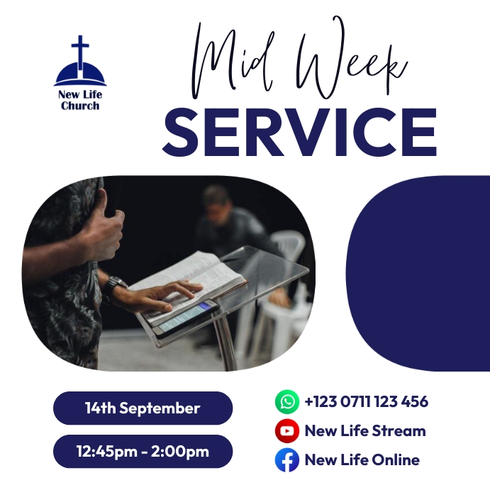 Copy of mid week service flyers | PosterMyWall