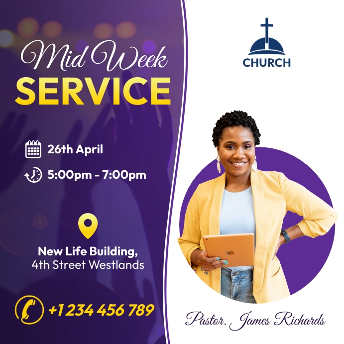 Plantilla de mid week service flyers | PosterMyWall