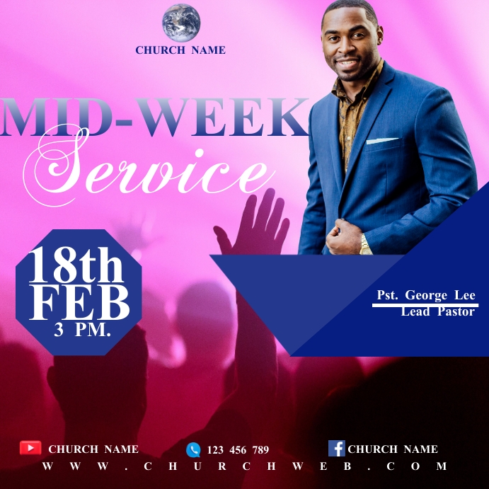 Mid Week Post Mid week service poster Template | PosterMyWall