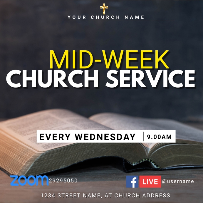 mid week service Template | PosterMyWall