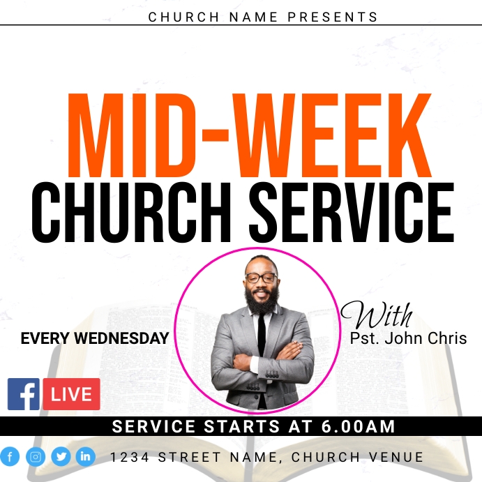 mid week service Template | PosterMyWall