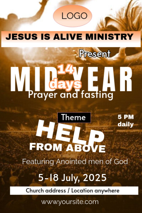 Mid year fasting program Poster template