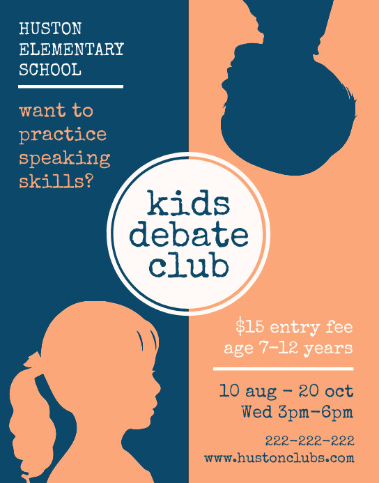 Middle School Debate Club Flyer Design Template Postermywall Middle School Debate Club Flyer Design Template Postermywall