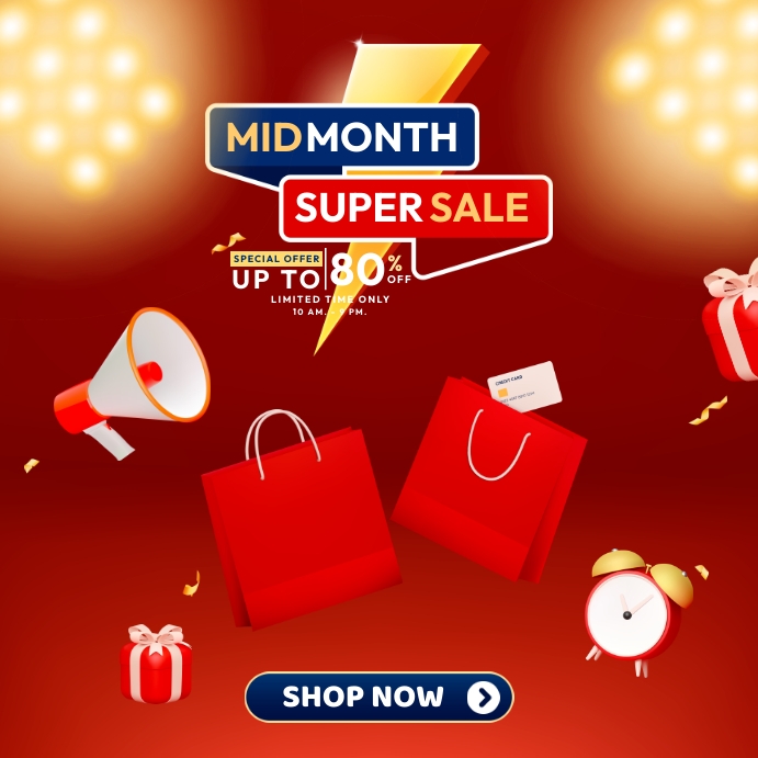 MidMonth Super Sale Template | PosterMyWall