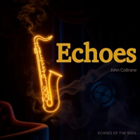 Midnight Blue Golden Jazz Echoes Album Cover template