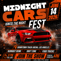 Midnight Car Show Experience Instagram-bericht template