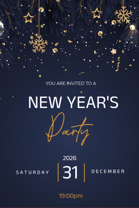 Midnight celebration Festive invitation Template | PosterMyWall