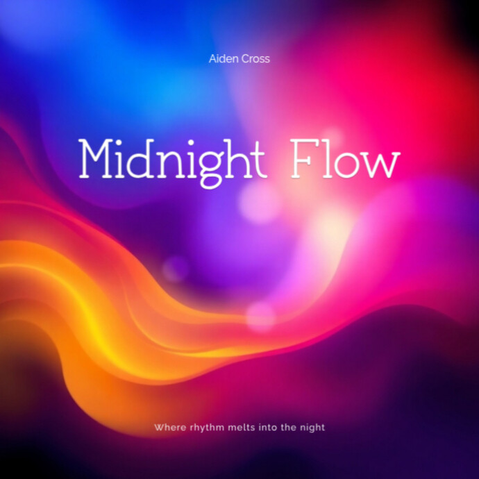Plantilla de Midnight Flow – freestyle gradient music album cover ...