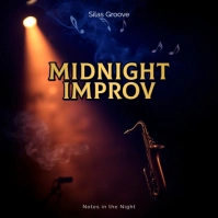 Midnight Improv – Jazz fusion music album cover editable template Albumcover