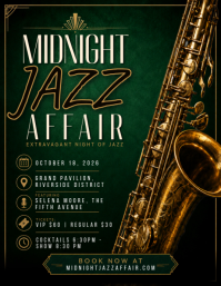 Midnight Jazz Affair Folheto (US Letter) template
