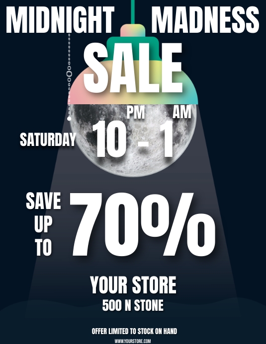 MIDNIGHT MADNESS SALE FLYER template
