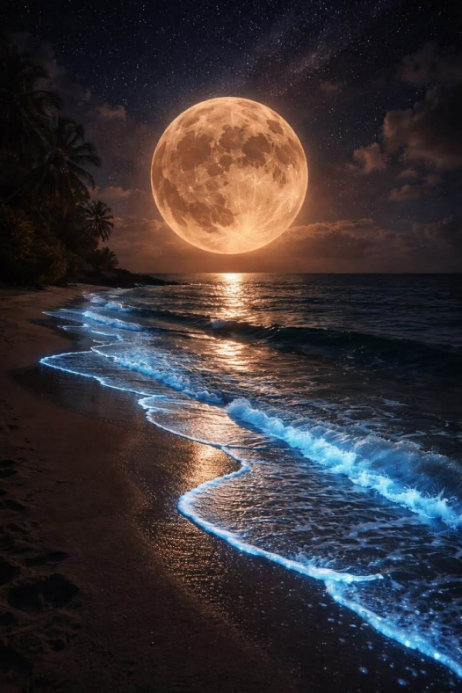 Black Moonlit Beach Posters Template | PosterMyWall
