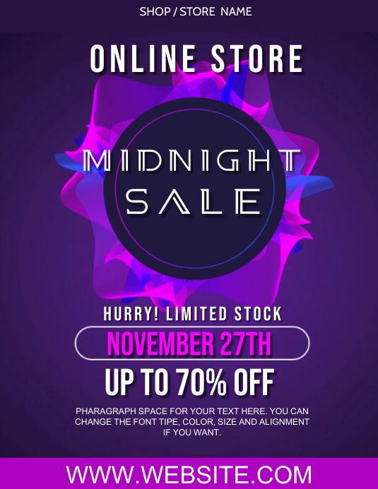 midnight online SALE FLYER AD Template Pamflet (VSA Brief)