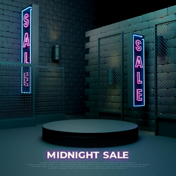 Midnight sale 3d podium product promo display Template | PosterMyWall