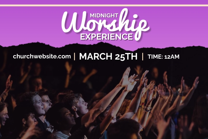 Midnight Worship Experience 4x6 Banner Template PosterMyWall