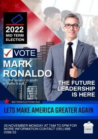 Midterm election campaign ad A3 template