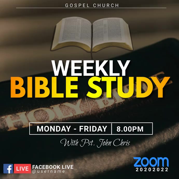midweek, weekly bible study Template | PosterMyWall