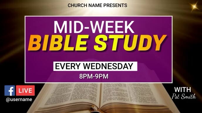 midweek Bible study, Bible study, Bible Digital Display (16:9) template