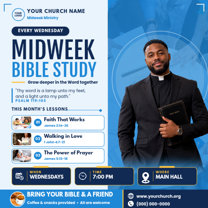 Midweek Bible Study Template | PosterMyWall