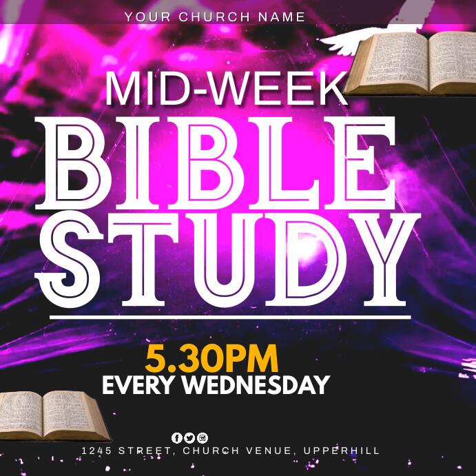 Mid Week Study midweek bible study design Template | PosterMyWall