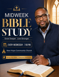 Lilla Midweek Bible Study Flyer Template