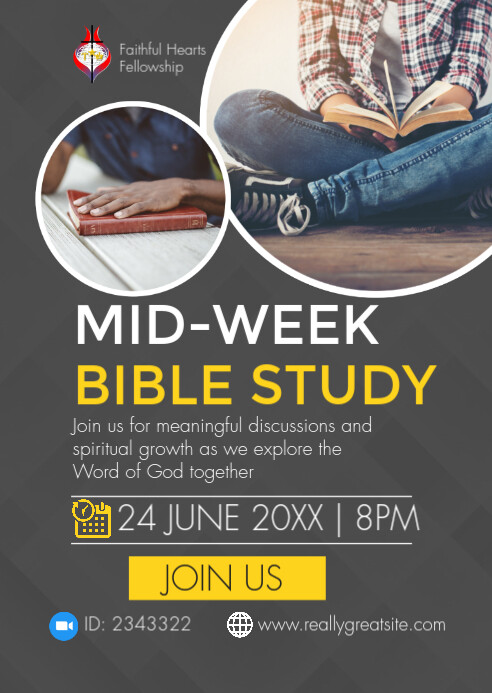 Midweek Bible Study Invitation Template A6