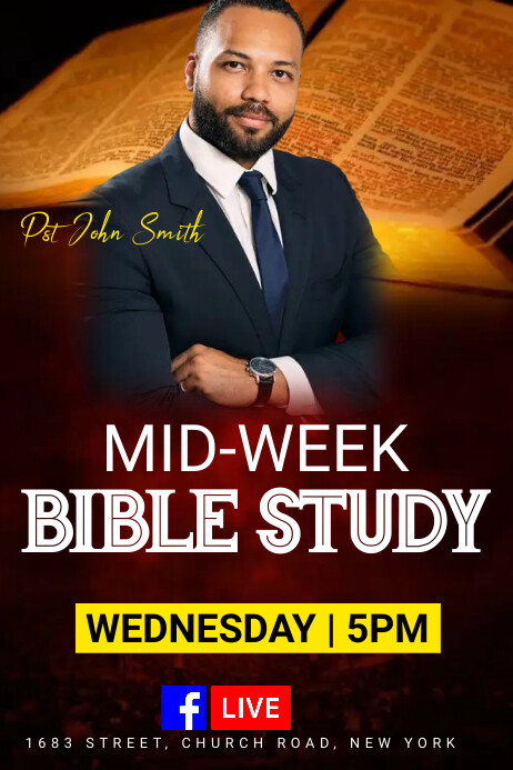 Mid Week Study midweek Bible study Template | PosterMyWall