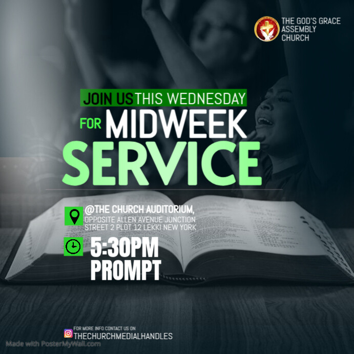 Midweek church event flyer Template | PosterMyWall