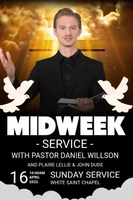 Midweek Church Service Ads Template | PosterMyWall