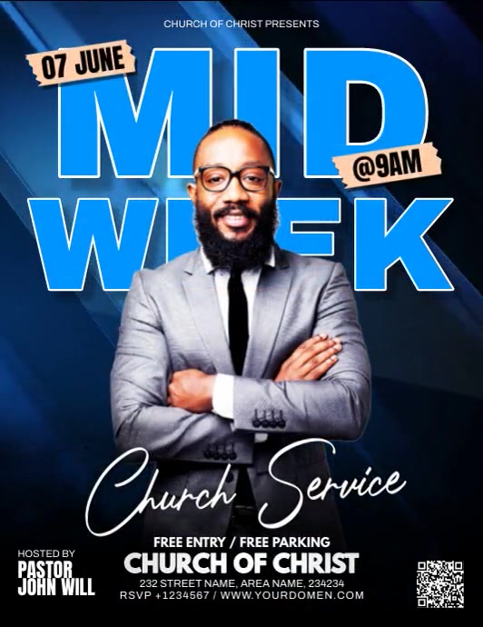 Plantilla de Midweek church service | PosterMyWall