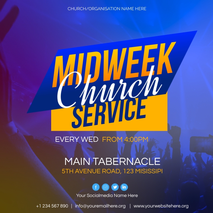 midweek church service Template PosterMyWall