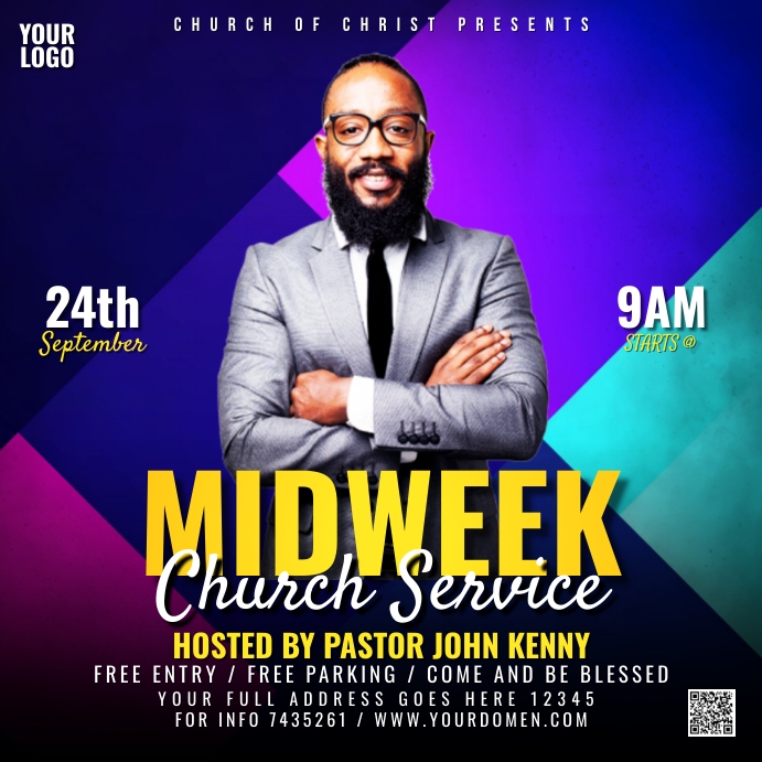 Midweek church service Template | PosterMyWall