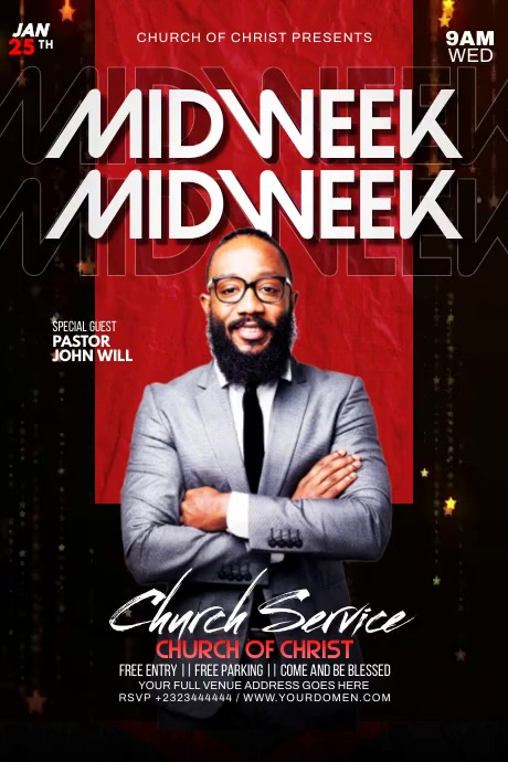 Midweek church service Template | PosterMyWall