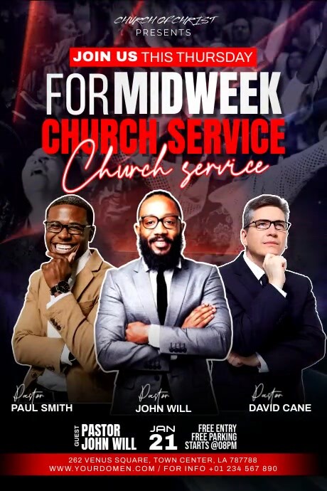 Midweek church service Template | PosterMyWall