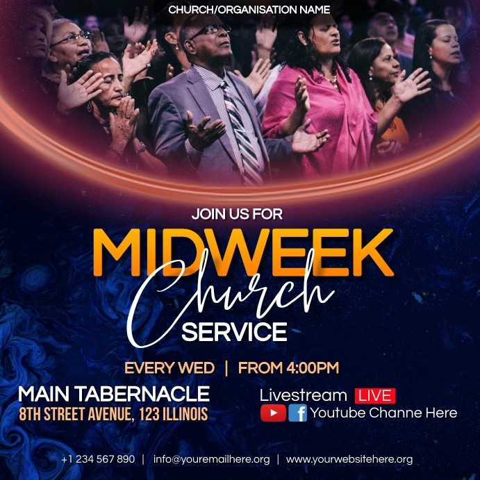 midweek church service Template | PosterMyWall